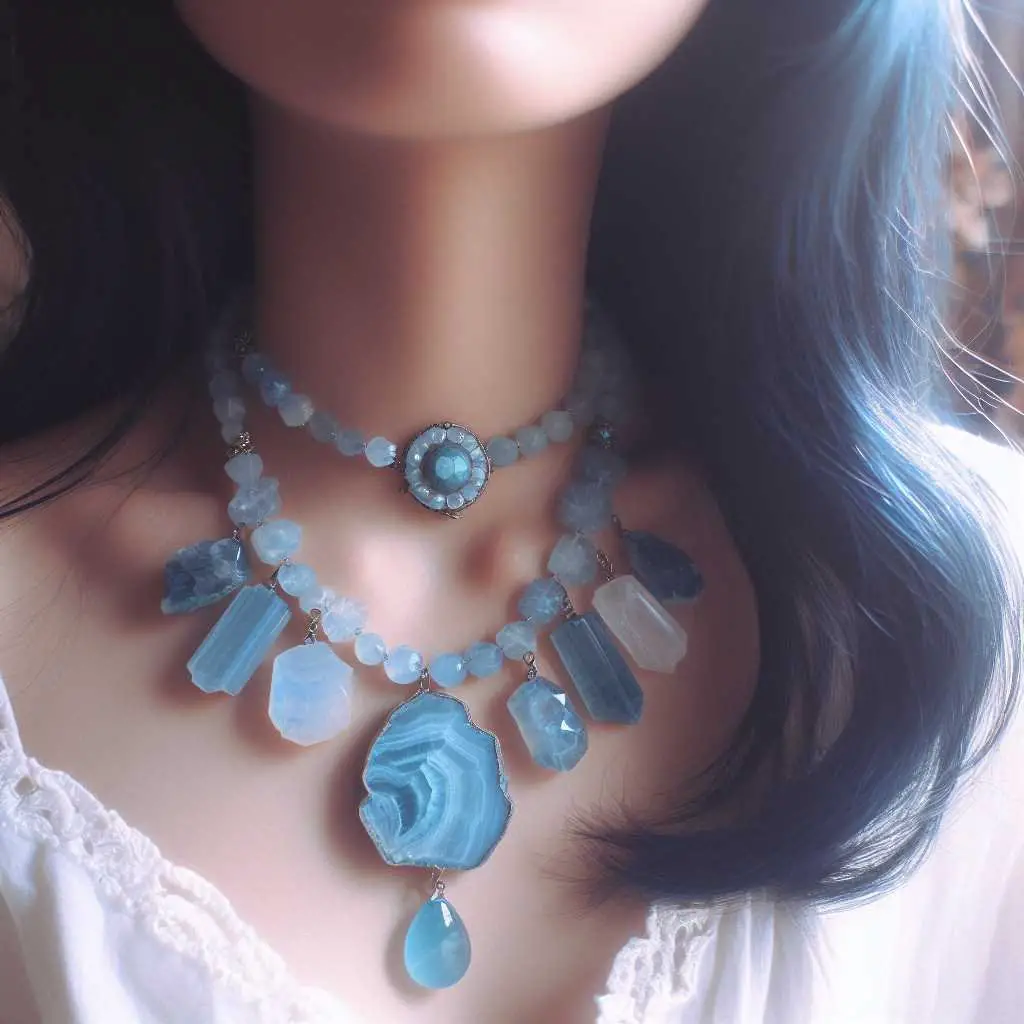 Blue Selenite girl neckless