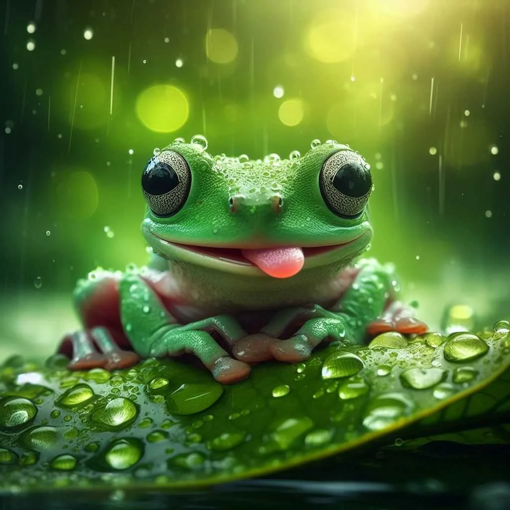 Frog in Rain