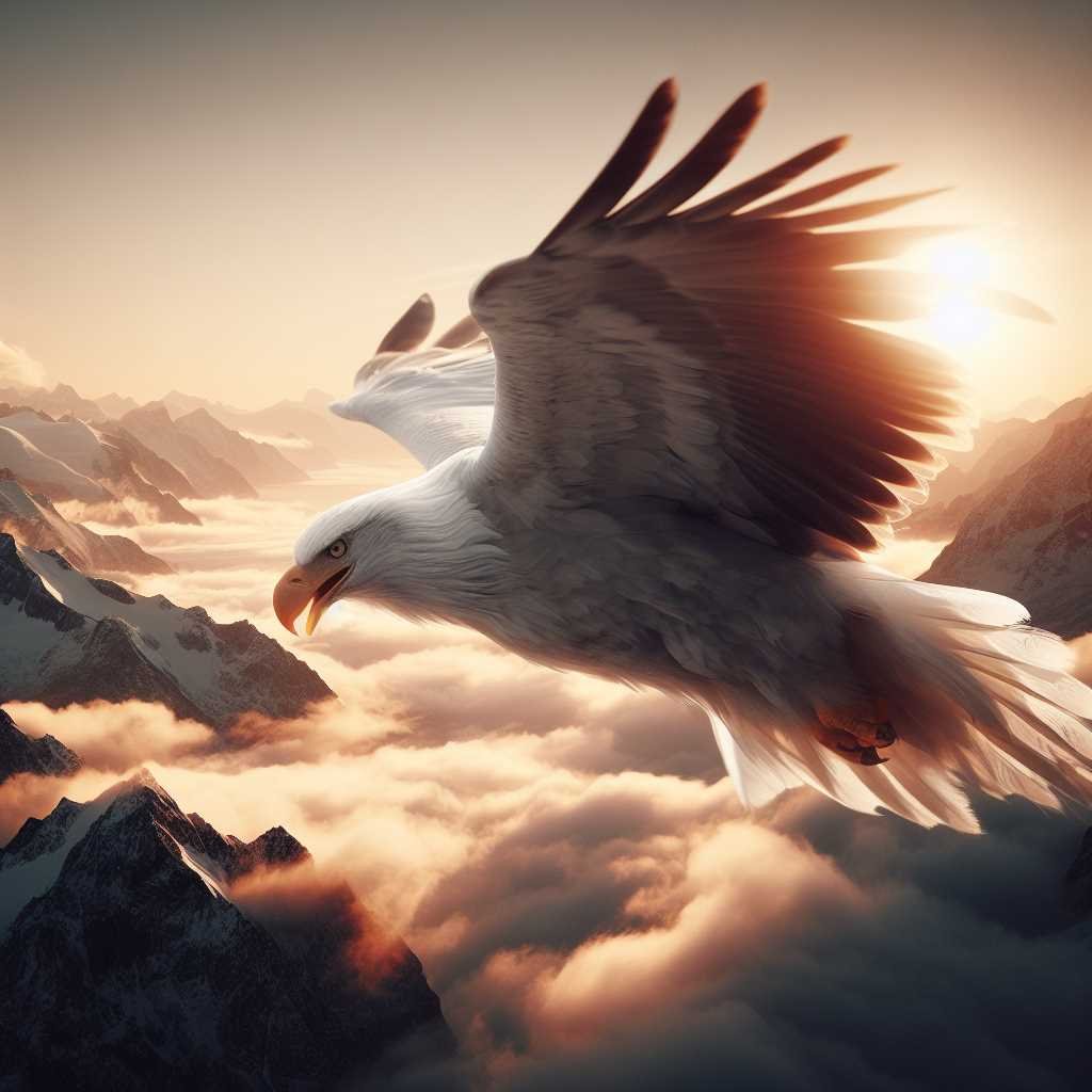 white eagle flying